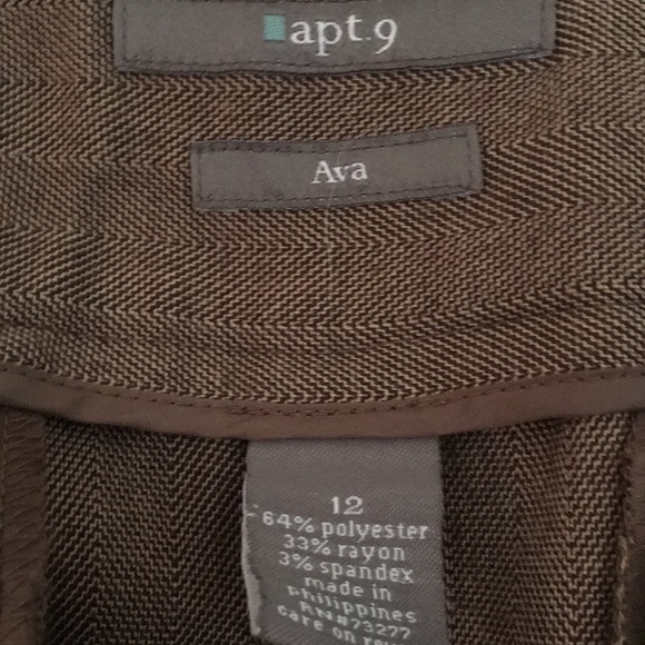 Apt 9 Ava Herringbone Wide leg slacks, 12 - Picture 2 of 8